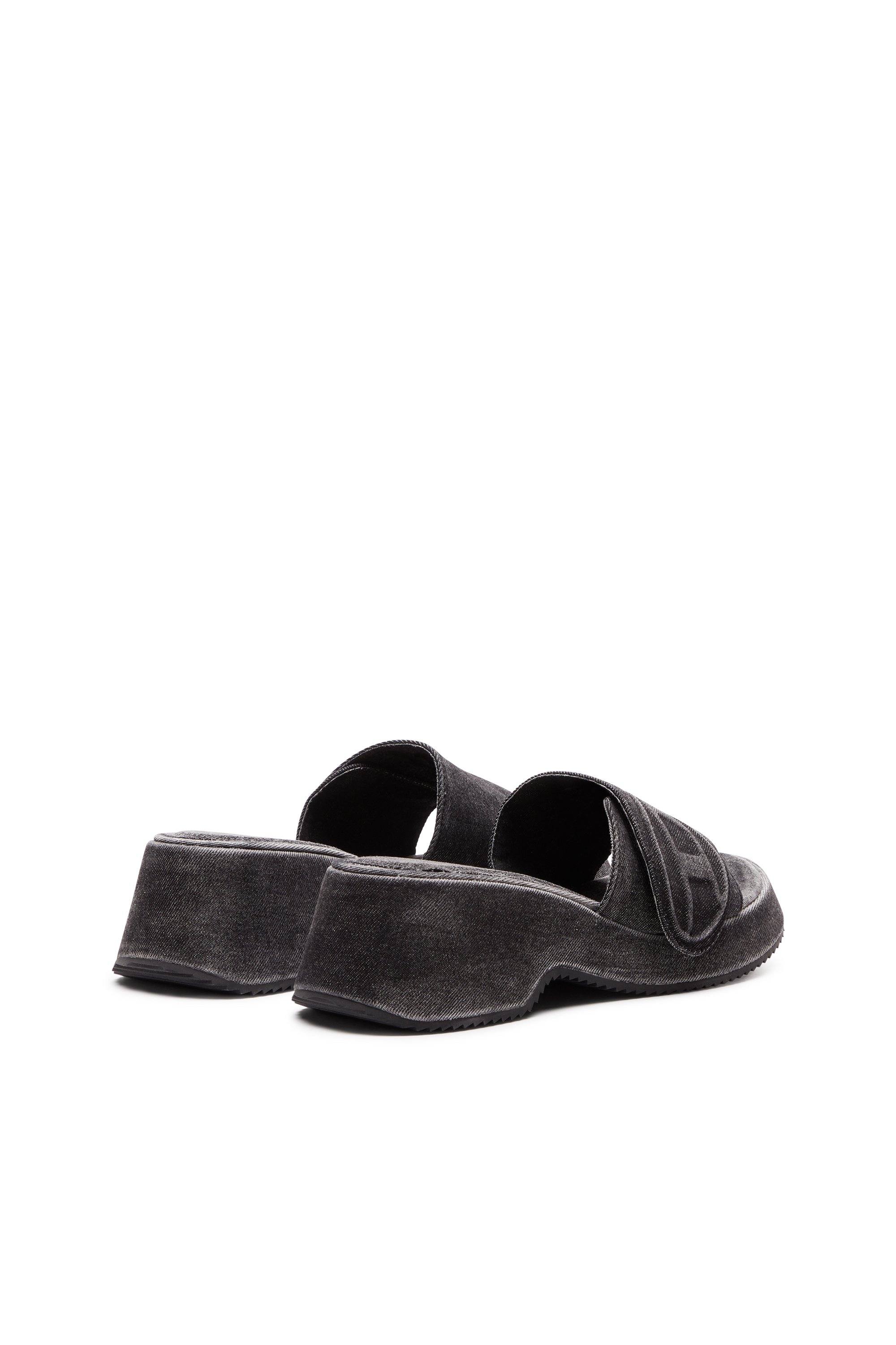 Diesel - SA-OVAL D PF W, Woman's Sa-Oval D-Denim slide sandals with Oval D strap in Black - 4