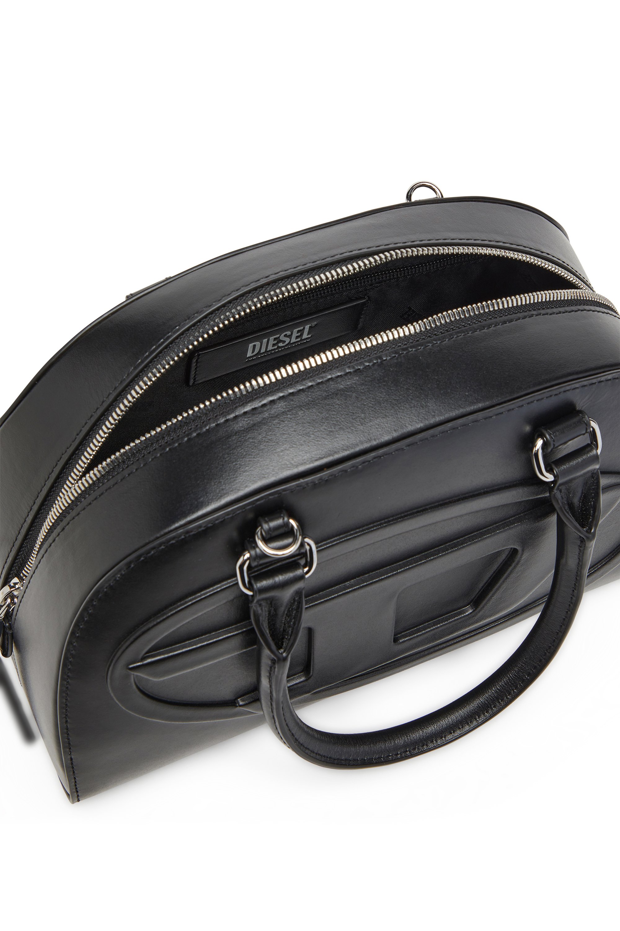 Diesel - 1DR DOME TOP HANDLE, Woman's 1DR Dome-Leather bowling bag in Black - 4